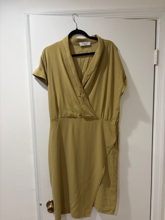 MM Lafleur Dresses & Skirts - MM Lafleur Wrap-Style Midi Dress in Mustard